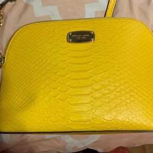 Michael Kors yellow crossbody bag with gold chain hardware. Yellow Wallet